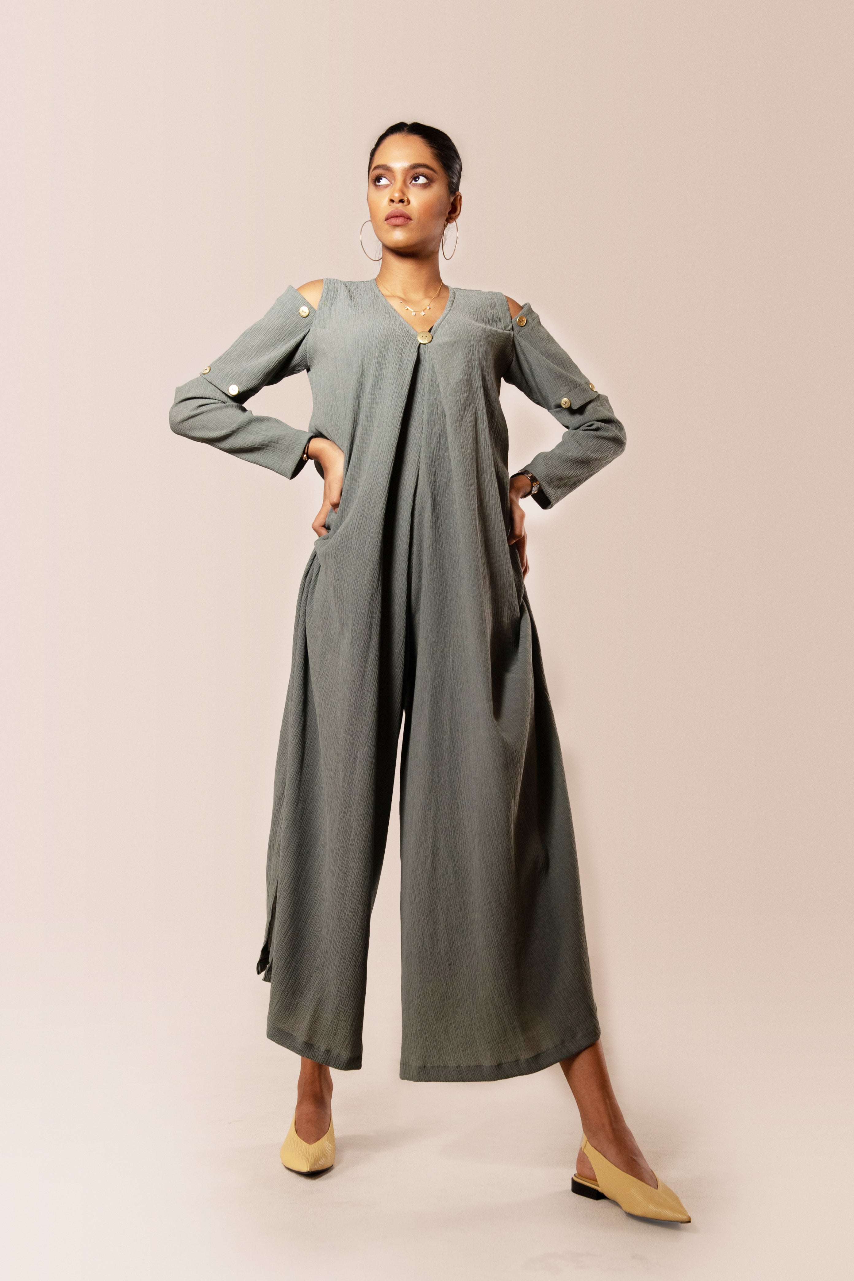 Wide leg jumpsuit