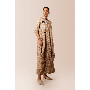 Printed cotton Embellished kaftan